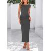 imagePRETTYGARDEN Womens Two Piece Skirt Set Cap Sleeve Cropped Tops Ruched Maxi Long Skirts Vacation Summer OutfitsGrey
