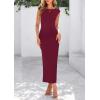 imagePRETTYGARDEN Womens Two Piece Skirt Set Cap Sleeve Cropped Tops Ruched Maxi Long Skirts Vacation Summer OutfitsWine Red
