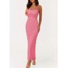 imagePRETTYGARDEN Womens Formal Cocktail Dresses Elegant Spaghetti Strap Lace Floral Bodycon Wedding Guest DressPink