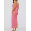 imagePRETTYGARDEN Womens Formal Cocktail Dresses Elegant Spaghetti Strap Lace Floral Bodycon Wedding Guest DressPink