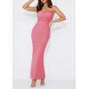 imagePRETTYGARDEN Womens Formal Cocktail Dresses Elegant Spaghetti Strap Lace Floral Bodycon Wedding Guest DressPink