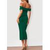 imagePRETTYGARDEN Womens Off The Shoulder Sweater Dresses 2025 Summer Elegant Ribbed Knit Midi Bodycon Wedding Guest DressDark Green