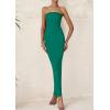 imagePRETTYGARDEN Womens Summer Semi Formal Cocktail Dresses Strapless Tube Bodycon Ruched Slit Evening Wedding Guest Maxi DressBlue Green