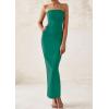 imagePRETTYGARDEN Womens Summer Semi Formal Cocktail Dresses Strapless Tube Bodycon Ruched Slit Evening Wedding Guest Maxi DressBlue Green