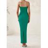 imagePRETTYGARDEN Womens Summer Semi Formal Cocktail Dresses Strapless Tube Bodycon Ruched Slit Evening Wedding Guest Maxi DressBlue Green