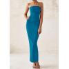 imagePRETTYGARDEN Womens Summer Semi Formal Cocktail Dresses Strapless Tube Bodycon Ruched Slit Evening Wedding Guest Maxi DressDark Blue
