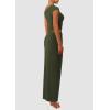 imagePRETTYGARDEN Womens Two Piece Skirt Set 2025 Summer Outfits One Shoulder Sleeveless Ruched Slit Bodycon Maxi SkirtsArmy Green