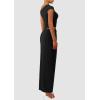 imagePRETTYGARDEN Womens Two Piece Skirt Set 2025 Summer Outfits One Shoulder Sleeveless Ruched Slit Bodycon Maxi SkirtsBlack