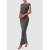 imagePRETTYGARDEN Womens Two Piece Skirt Set 2025 Summer Outfits One Shoulder Sleeveless Ruched Slit Bodycon Maxi SkirtsGrey