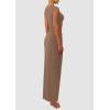 imagePRETTYGARDEN Womens Two Piece Skirt Set 2025 Summer Outfits One Shoulder Sleeveless Ruched Slit Bodycon Maxi SkirtsKhaki