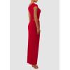 imagePRETTYGARDEN Womens Two Piece Skirt Set 2025 Summer Outfits One Shoulder Sleeveless Ruched Slit Bodycon Maxi SkirtsRed