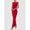 imagePRETTYGARDEN Womens Two Piece Skirt Set 2025 Summer Outfits One Shoulder Sleeveless Ruched Slit Bodycon Maxi SkirtsRed