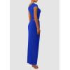 imagePRETTYGARDEN Womens Two Piece Skirt Set 2025 Summer Outfits One Shoulder Sleeveless Ruched Slit Bodycon Maxi SkirtsRoyal Blue