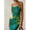 imagePRETTYGARDEN Wedding Guest Dresses for Women 2025 Summer Trendy Floral Spaghetti Strap Ruched Mesh Bodycon Long Maxi DressFloral Green