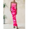 imagePRETTYGARDEN Women Summer Strapless Maxi Dress Bodycon Floral Sexy Long Wedding Guest Dress Formal Tube Mesh Cocktail DressesPink Floral