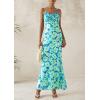 imagePRETTYGARDEN Womens Floral Maxi Dress 2025 Summer Elegant Spaghetti Strap Mesh Bodycon Wedding Guest Long DressesLight Green Daisy