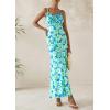 imagePRETTYGARDEN Womens Floral Maxi Dress 2025 Summer Elegant Spaghetti Strap Mesh Bodycon Wedding Guest Long DressesLight Green Daisy