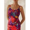 imagePRETTYGARDEN Womens Floral Maxi Dress 2025 Summer Elegant Spaghetti Strap Mesh Bodycon Wedding Guest Long DressesNavy Red Floral