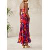 imagePRETTYGARDEN Womens Floral Maxi Dress 2025 Summer Elegant Spaghetti Strap Mesh Bodycon Wedding Guest Long DressesNavy Red Floral