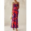 imagePRETTYGARDEN Womens Floral Maxi Dress 2025 Summer Elegant Spaghetti Strap Mesh Bodycon Wedding Guest Long DressesNavy Red Floral