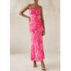 imagePRETTYGARDEN Womens Floral Maxi Dress 2025 Summer Elegant Spaghetti Strap Mesh Bodycon Wedding Guest Long DressesPink Floral
