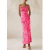 imagePRETTYGARDEN Womens Floral Maxi Dress 2025 Summer Elegant Spaghetti Strap Mesh Bodycon Wedding Guest Long DressesPink Floral