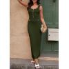 imagePRETTYGARDEN Womens Maxi Bodycon Dress 2025 Summer Sleeveless Buttons Elegant Cocktail Party Sweater Long DressesArmy Green