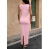 imagePRETTYGARDEN Womens Maxi Bodycon Dress 2025 Summer Sleeveless Buttons Elegant Cocktail Party Sweater Long DressesPink