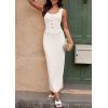 imagePRETTYGARDEN Womens Maxi Bodycon Dress 2025 Summer Sleeveless Buttons Elegant Cocktail Party Sweater Long DressesWhite