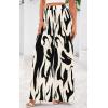 imagePRETTYGARDEN Womens Pants Dressy Casual Wide Leg Graphic Print Lounge Pants Women Comfy High Waist Pleated Palazzo PantsBlack on Beige