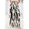 imagePRETTYGARDEN Womens Pants Dressy Casual Wide Leg Graphic Print Lounge Pants Women Comfy High Waist Pleated Palazzo PantsBlack on Beige