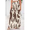 imagePRETTYGARDEN Womens Pants Dressy Casual Wide Leg Graphic Print Lounge Pants Women Comfy High Waist Pleated Palazzo PantsCoffee on Beige