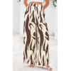 imagePRETTYGARDEN Womens Pants Dressy Casual Wide Leg Graphic Print Lounge Pants Women Comfy High Waist Pleated Palazzo PantsCoffee on Beige