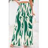 imagePRETTYGARDEN Womens Pants Dressy Casual Wide Leg Graphic Print Lounge Pants Women Comfy High Waist Pleated Palazzo PantsDark Green on Beige