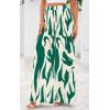 imagePRETTYGARDEN Womens Pants Dressy Casual Wide Leg Graphic Print Lounge Pants Women Comfy High Waist Pleated Palazzo PantsDark Green on Beige
