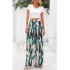 imagePRETTYGARDEN Womens Pants Dressy Casual Wide Leg Graphic Print Lounge Pants Women Comfy High Waist Pleated Palazzo PantsLake Green