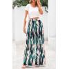 imagePRETTYGARDEN Womens Pants Dressy Casual Wide Leg Graphic Print Lounge Pants Women Comfy High Waist Pleated Palazzo PantsLake Green
