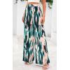 imagePRETTYGARDEN Womens Pants Dressy Casual Wide Leg Graphic Print Lounge Pants Women Comfy High Waist Pleated Palazzo PantsLake Green