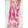 imagePRETTYGARDEN Womens Pants Dressy Casual Wide Leg Graphic Print Lounge Pants Women Comfy High Waist Pleated Palazzo PantsRose Red on Beige