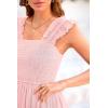 imagePRETTYGARDEN Womens Summer Midi Tulle Dress Sleeveless Smocked Square Neck Ruffle Flowy Party Wedding Guest SundressLight Pink