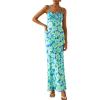 imagePRETTYGARDEN Womens Floral Maxi Dress 2025 Summer Elegant Spaghetti Strap Mesh Bodycon Wedding Guest Long DressesLight Green Daisy