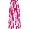 imagePRETTYGARDEN Womens Pants Dressy Casual Wide Leg Graphic Print Lounge Pants Women Comfy High Waist Pleated Palazzo PantsRose Red on Beige