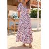 imagePRETTYGARDEN Womens Dresses 2025 Puff Sleeve Floral Casual Summer Dresses Smocked Backless Beach Flowy Tiered Maxi DressBlack Pink Flower