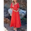 imagePRETTYGARDEN Womens Dresses 2025 Puff Sleeve Floral Casual Summer Dresses Smocked Backless Beach Flowy Tiered Maxi DressBred
