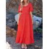 imagePRETTYGARDEN Womens Dresses 2025 Puff Sleeve Floral Casual Summer Dresses Smocked Backless Beach Flowy Tiered Maxi DressBred