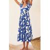 imagePRETTYGARDEN Womens Dresses 2025 Puff Sleeve Floral Casual Summer Dresses Smocked Backless Beach Flowy Tiered Maxi DressFblue White