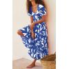 imagePRETTYGARDEN Womens Dresses 2025 Puff Sleeve Floral Casual Summer Dresses Smocked Backless Beach Flowy Tiered Maxi DressFblue White