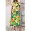 imagePRETTYGARDEN Womens Dresses 2025 Puff Sleeve Floral Casual Summer Dresses Smocked Backless Beach Flowy Tiered Maxi DressFgreen