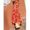 imagePRETTYGARDEN Womens Dresses 2025 Puff Sleeve Floral Casual Summer Dresses Smocked Backless Beach Flowy Tiered Maxi DressForange White