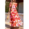 imagePRETTYGARDEN Womens Dresses 2025 Puff Sleeve Floral Casual Summer Dresses Smocked Backless Beach Flowy Tiered Maxi DressRed Multicolor Floral